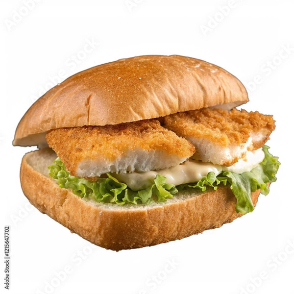 Obraz Fish Sandwich on transparent background.