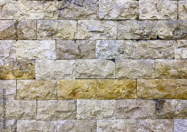 Fototapeta Natural Stone Wall Rough, Neatly Arranged for background - Close-Up