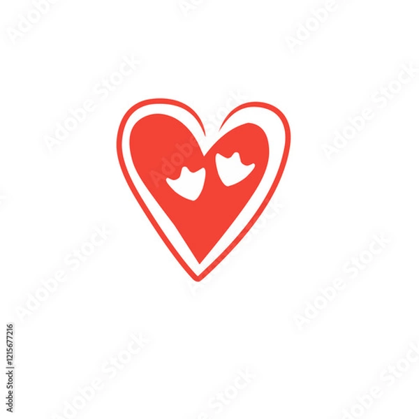 Fototapeta heart footprint vector