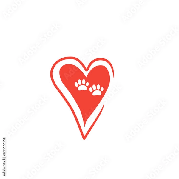 Fototapeta heart footprint vector