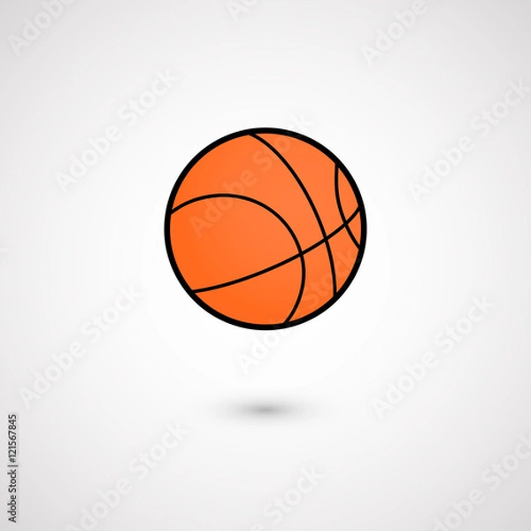 Fototapeta Orange basket ball icon. Isolated on white background. Vector illustration, eps 10.
