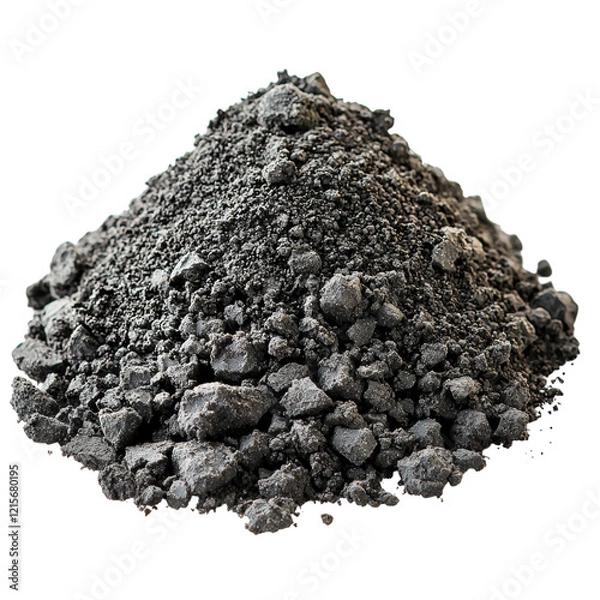 Obraz Black Powder Pile on White Isolated on transparent background