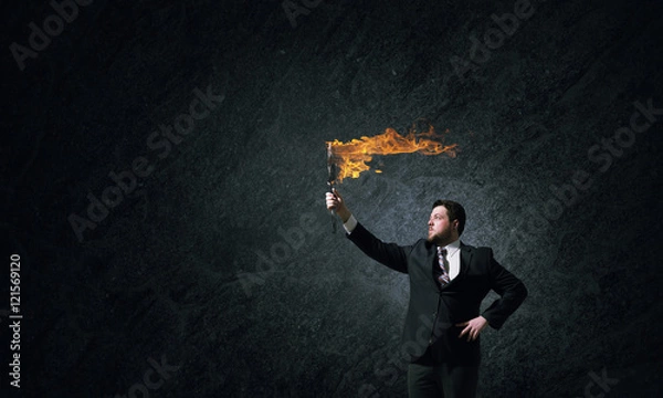 Obraz He is searching for solution . Mixed media