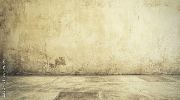 Fototapeta Textured vintage wall with concrete floor offering Copy Space for text placement