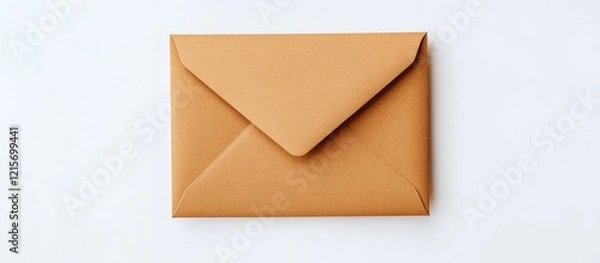 Fototapeta Brown envelope on a white background with Copy Space for text placement