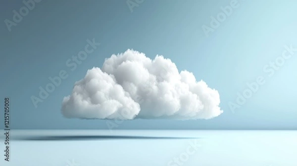 Fototapeta Cloud Computing Concept with Floating Cloud Over Minimalist Background Perfect for Technology and Data Visualization Themes