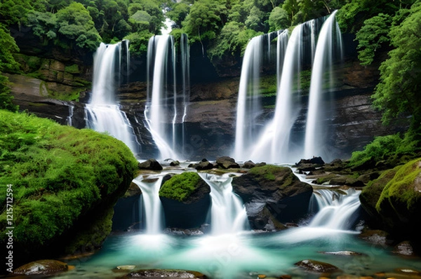 Obraz 瀑布の雄大な景色