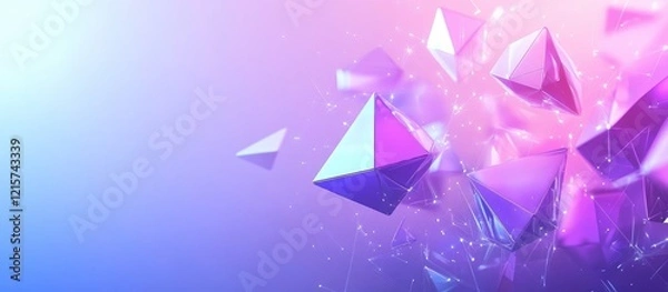 Fototapeta Abstract 5G Network Concept with Geometric Polygons and Colorful Background for Technology and Communication Advertising Needs