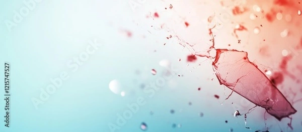 Fototapeta Abstract medical background featuring injury site representation with vibrant splashes and space for text placement