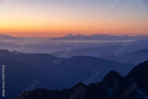 Obraz 北穂高からのぞむ延宝の富士