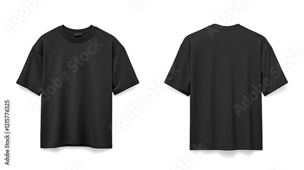 Fototapeta Black Mens T Shirt Mockups for Versatile Styling Generative AI