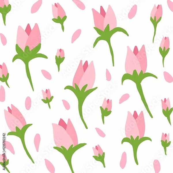 Obraz seamless pattern with pink flowers