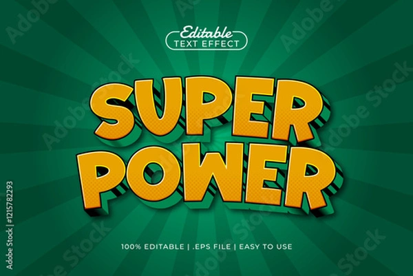 Fototapeta super power editable text effect with a super and hero text style