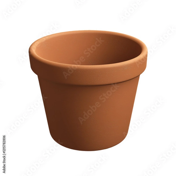 Fototapeta A simple terracotta flower pot, ideal for planting and displaying plants or flowers.