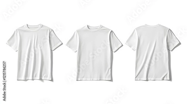 Fototapeta Three White T Shirts Displayed Front Back And Side
