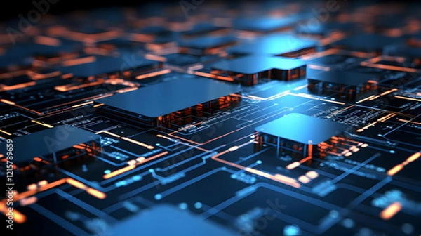 Fototapeta Futuristic Circuit Board Technology Design