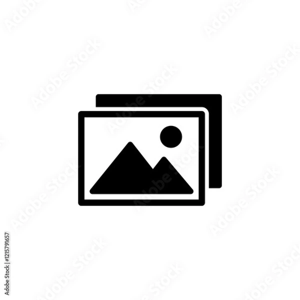Fototapeta Picture icon logo design. photo gallery sign and symbol. image icon