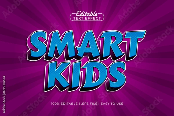 Fototapeta smart kids editable text effect with a play and kids text style
