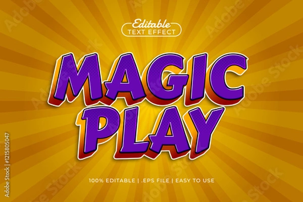 Fototapeta magic play editable text effect with a play and kids text style