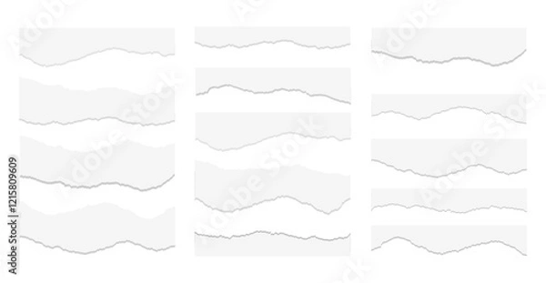 Obraz 破れた紙のセット - 古びた雰囲気とヴィンテージ感を演出するデザイン素材