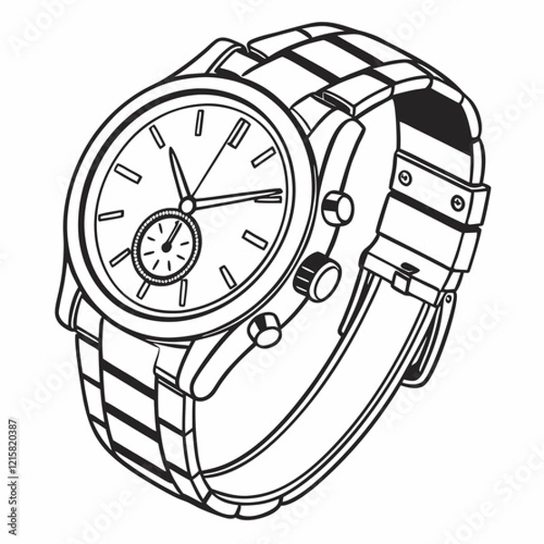 Fototapeta Minimalist Luxury 3D Wristwatch with Metallic Details and Modern Aesthetic on Transparent Background, Perfect for High-End Fashion or Product Design Concepts