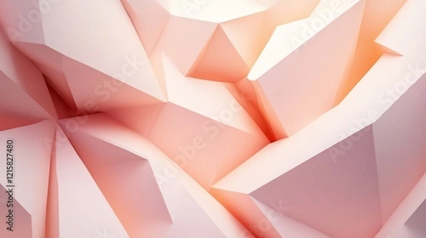 Fototapeta Abstract pink polygonal low-poly background.