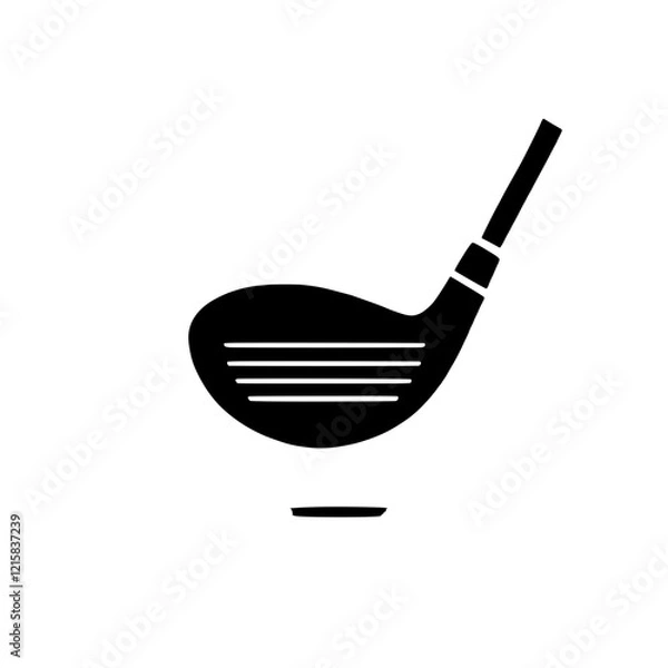 Obraz Golf Driver Icon: A sleek, minimalist icon of a golf driver, ready for action, perfect for websites, apps, and marketing materials. The clean design and sharp lines create a professional feel.