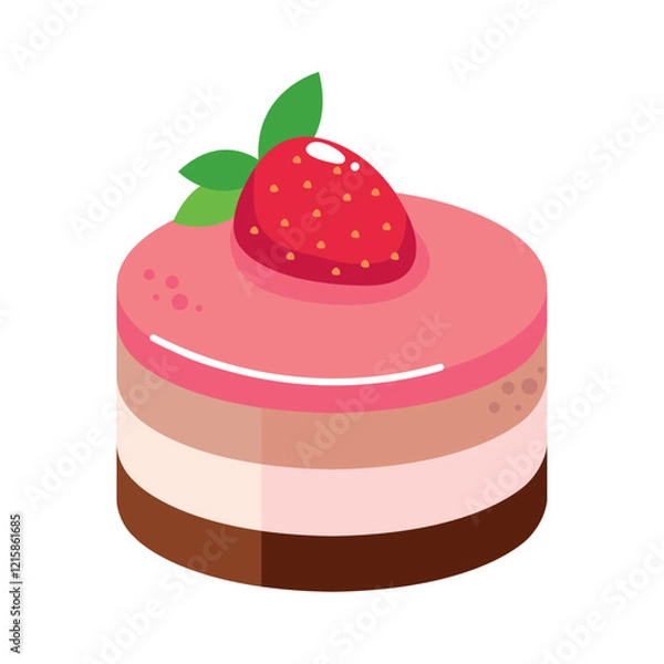 Obraz Strawberry cake icon