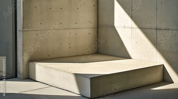 Obraz Concrete Platform In Sunlight Modern Architecture Design