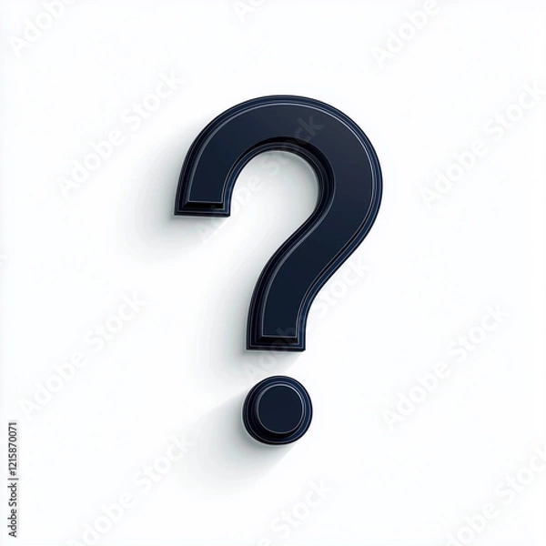 Fototapeta A simple black question mark clip art on a white background