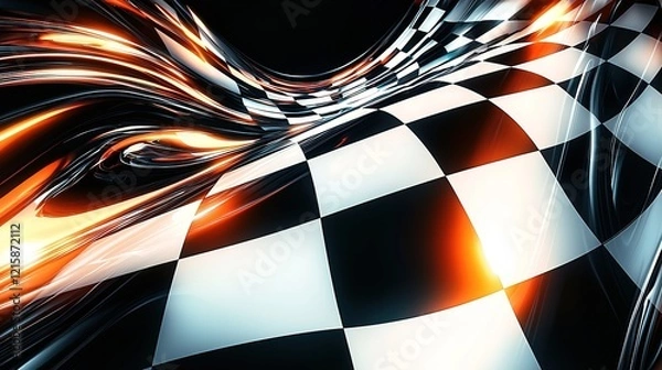 Obraz Abstract Checkered Flag Design