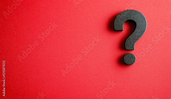 Fototapeta Photo of a question mark on a red background,