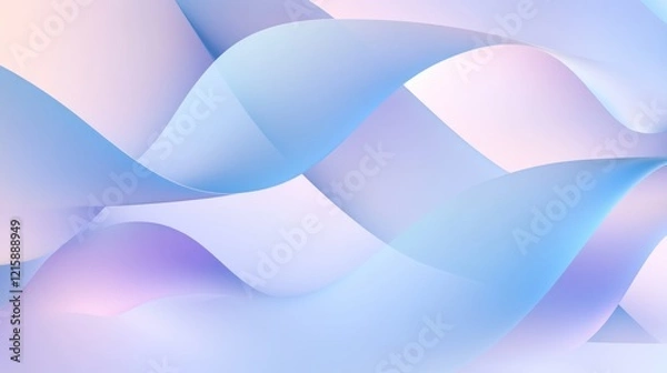 Fototapeta Abstract Pastel Blue Waves Smooth Flowing Design Background
