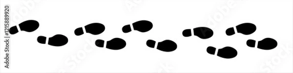 Fototapeta Footprint, set of footprint icon, Silhouette of footprints. Vector illustration.
