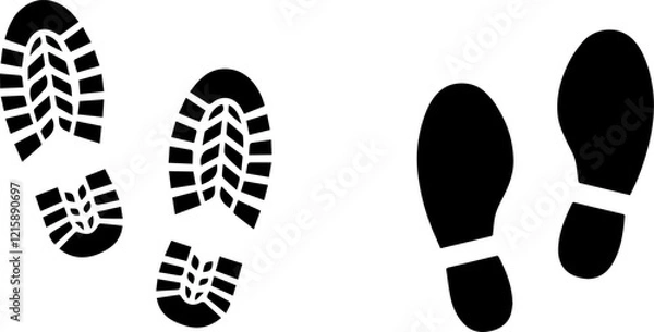 Fototapeta footprint icon in black color on white background. Vector illustration.