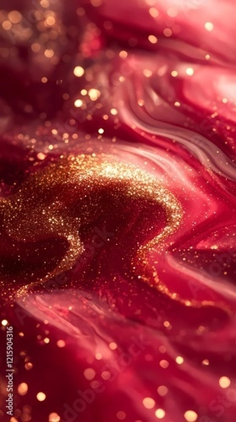 Obraz Digital technology abstract red glitter liquid poster background