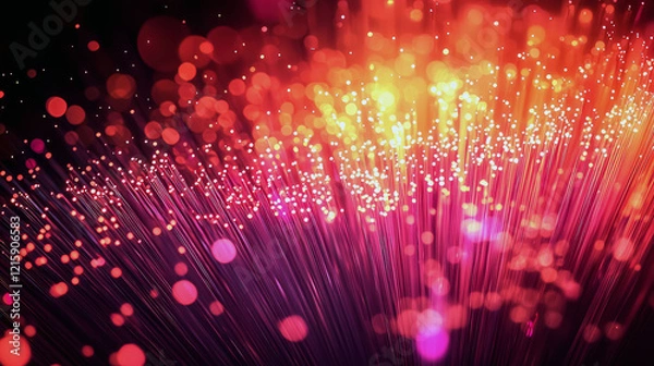 Fototapeta Illuminating Fibers: Abstract Tech Background