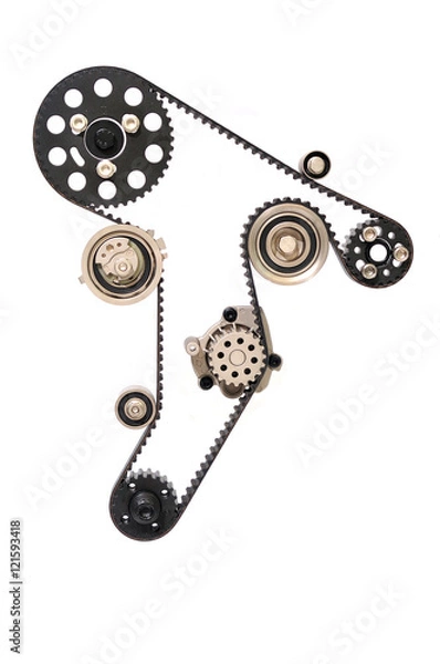Obraz Timing belt circuit isolated.