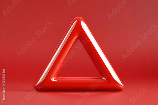 Fototapeta Red 3D Triangle Abstract Background