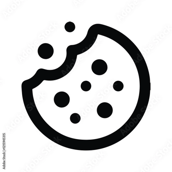 Fototapeta Biscuit icon. Cake Icon Illustration Vector. Bitten Biscuits. Crispy Biscuits.