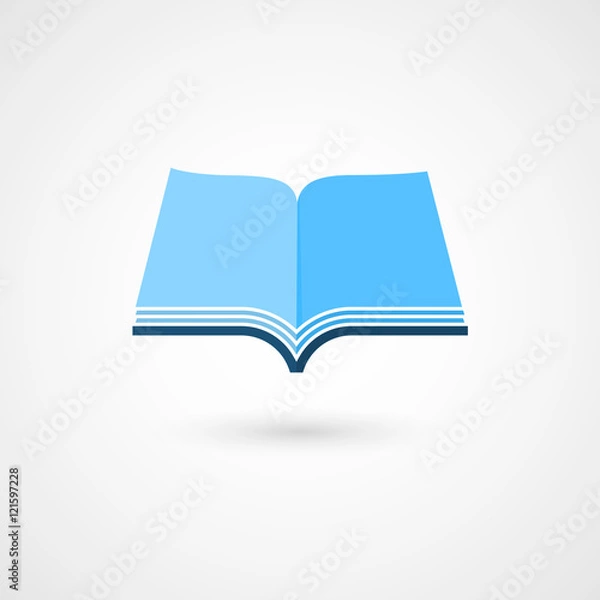 Fototapeta Vector illustration of book icon. Isolated on white background, eps 10.