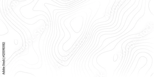 Obraz Abstract black and white topographic contours lines of mountains. Topography map art curve drawing. vector illustration.
