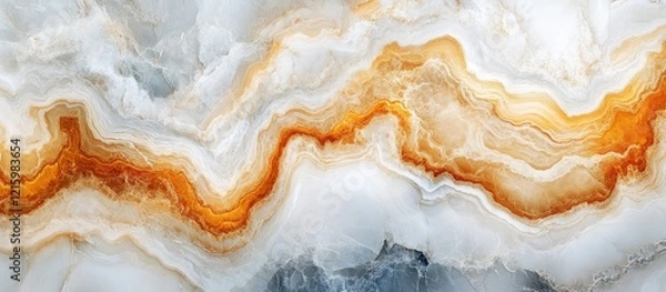 Fototapeta Abstract Onyx Marble Texture: Swirling Hues of White and Orange