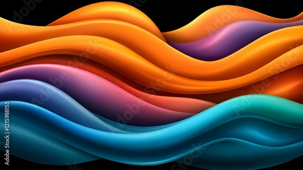 Fototapeta Abstract 3D Wave Background