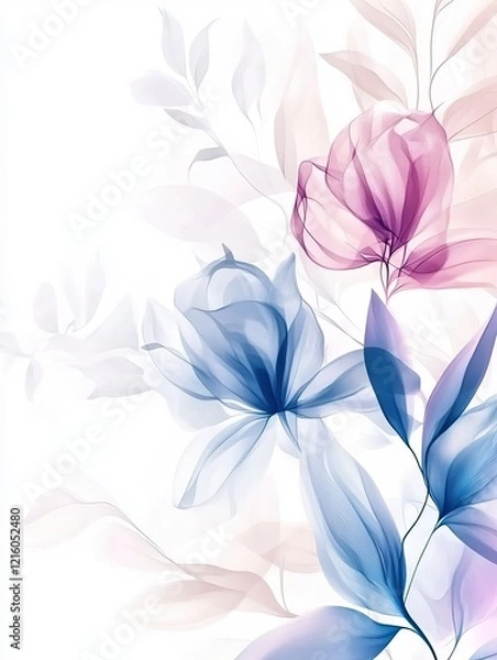 Fototapeta This lovely March 8 card highlights a serene display of soft pastel flowers, perfect for celebrating International Women's Day and honoring women's contributions