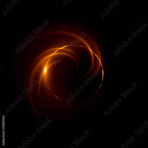 Fototapeta Abstract ring background with luminous swirling backdrop. Glowing spiral. The energy flow tunnel.
Shine round frame with light circles light effect. Glowing cover. Space for your message.