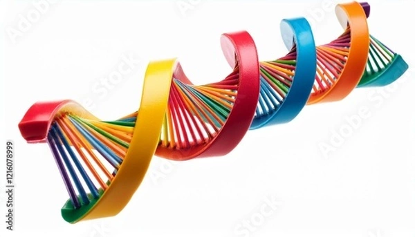 Fototapeta Vibrant Rainbow DNA Model