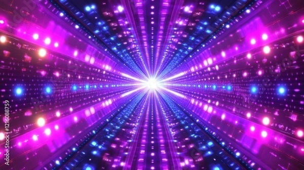 Fototapeta Abstract design featuring glowing biometric data points forming a dynamic digital pattern.