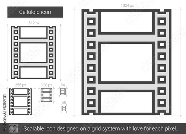 Obraz Celluloid line icon.