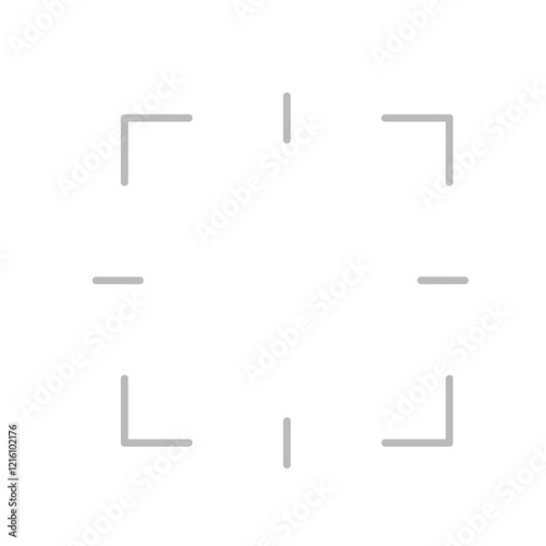 Fototapeta シンプルな四角いタゲットマークのフレーム - フォーカスやスキャンなどのグレーの枠線のアイコン